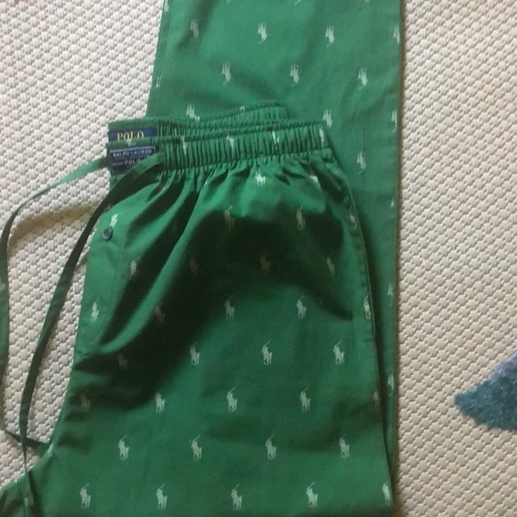 Pajama pants mens new size L Polo Ralph Lauren cotton inseam 30” elastic waist - Picture 1 of 4